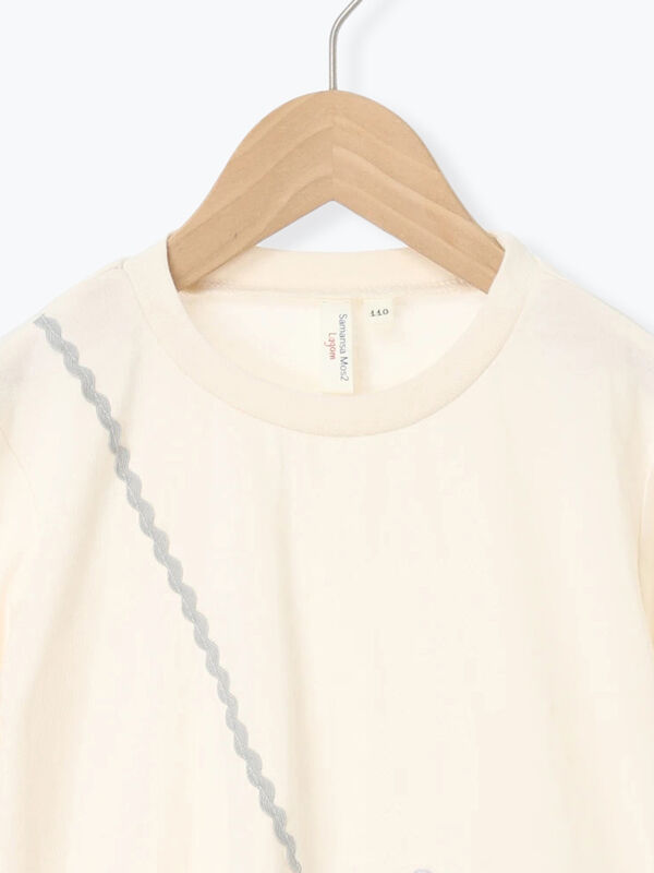 ネコポシェットロンT（ピンク/キナリ/トップス/Tシャツ）| Samansa