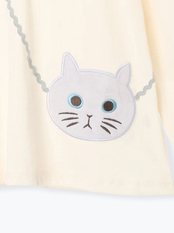 期間限定】 ネコポシェットロンT（ピンク/キナリ/トップス/Tシャツ