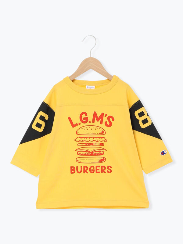 Champion別注】7分袖フットボールTシャツ（イエロー/ネイビー/トップス