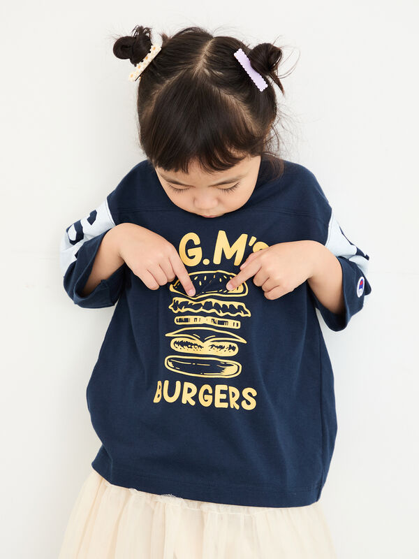 Champion別注】7分袖フットボールTシャツ（イエロー/ネイビー/トップス