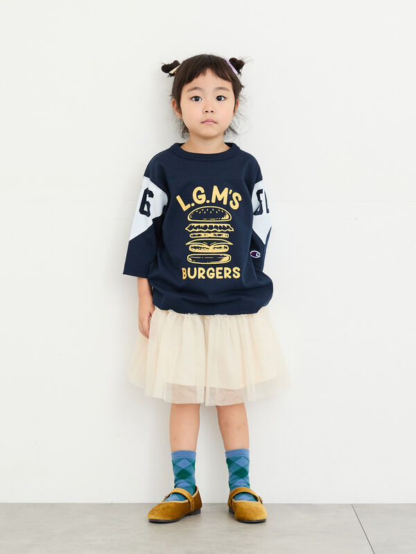 Champion別注】7分袖フットボールTシャツ（イエロー/ネイビー/トップス