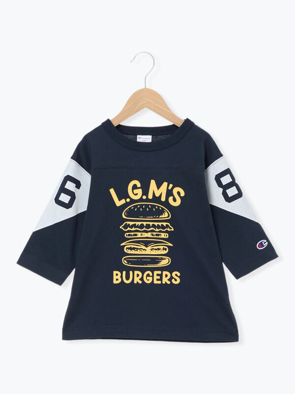 Champion別注】7分袖フットボールTシャツ（イエロー/ネイビー/トップス