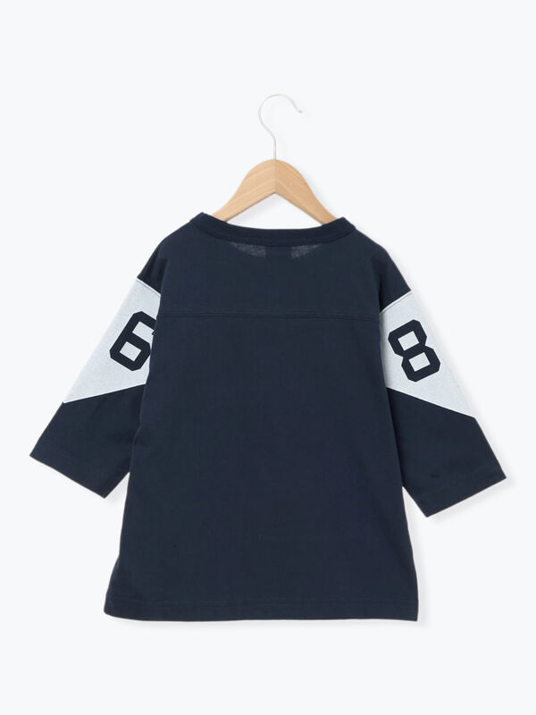 Champion別注】7分袖フットボールTシャツ（イエロー/ネイビー/トップス
