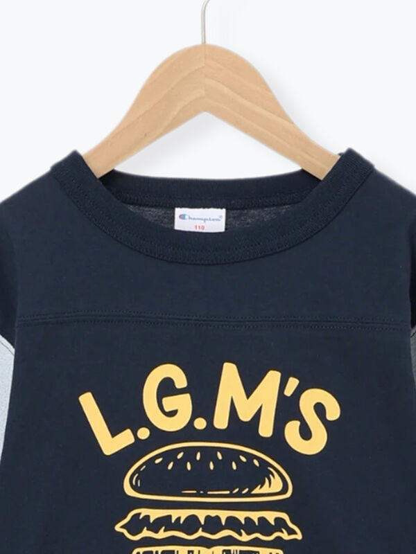 Champion別注】7分袖フットボールTシャツ（イエロー/ネイビー/トップス