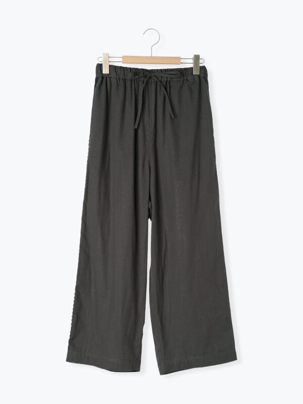 ダブルガーゼサイドレースパンツ（チャコールグレー/ベージュ/キナリ  