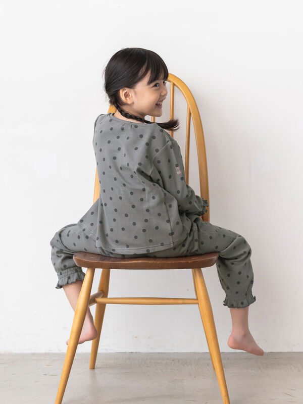 お歳暮・冬ギフト特集 2024 人気ランキング セール】 ドット柄裾シャーリングパンツ(kids)（グレー/キャメル パンツ