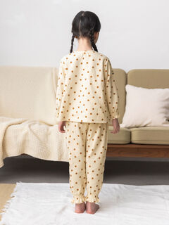 セール】 ドット柄裾シャーリングパンツ(kids)（グレー/キャメル