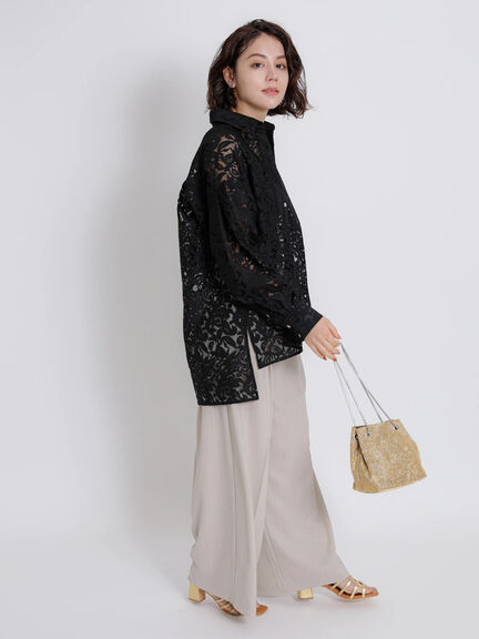 2wayストレッチストライプワイドパンツ（ベージュ/モカ）｜Te chichi CLASSIC（テチチ クラシック）通販