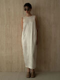【JAPAN FABRIC】リンクルアセテートサテンワンピース《2025summer catalog item》（オフホワイト）｜Te chichi CLASSIC（テチチ クラシック）通販