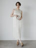 【JAPAN FABRIC】リンクルアセテートサテンワンピース《2025summer catalog item》（オフホワイト）｜Te chichi CLASSIC（テチチ クラシック）通販