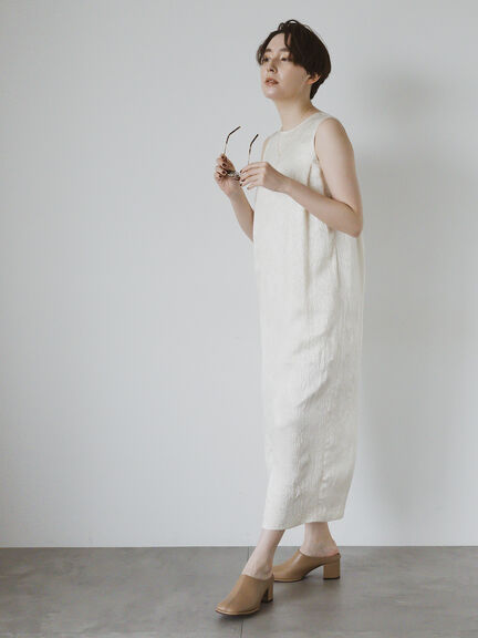 【JAPAN FABRIC】リンクルアセテートサテンワンピース《2025summer catalog item》（オフホワイト）｜Te chichi CLASSIC（テチチ クラシック）通販