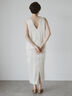 【JAPAN FABRIC】リンクルアセテートサテンワンピース《2025summer catalog item》（オフホワイト）｜Te chichi CLASSIC（テチチ クラシック）通販