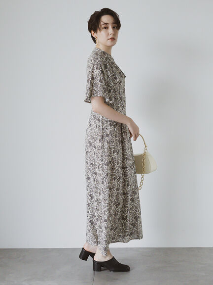 【DEVEAUX】ボタニカルプリントワンピース《2025summer catalog item》（ベージュ）｜Te chichi CLASSIC（テチチ クラシック）通販