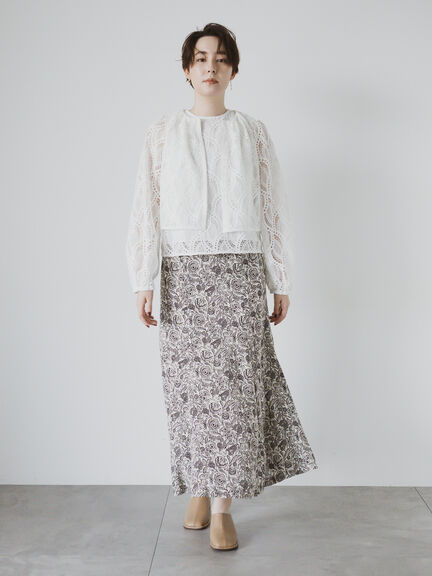ウェーブケミカルレースノーカラーブルゾン（セットアップ可）《2025summer catalog item》（オフホワイト）｜Te chichi CLASSIC（テチチ クラシック）通販