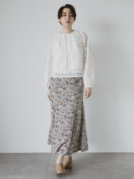 ウェーブケミカルレースノーカラーブルゾン（セットアップ可）《2025summer catalog item》（オフホワイト）｜Te chichi CLASSIC（テチチ クラシック）通販