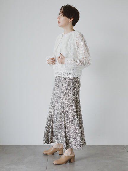 ウェーブケミカルレースノーカラーブルゾン（セットアップ可）《2025summer catalog item》（オフホワイト）｜Te chichi CLASSIC（テチチ クラシック）通販