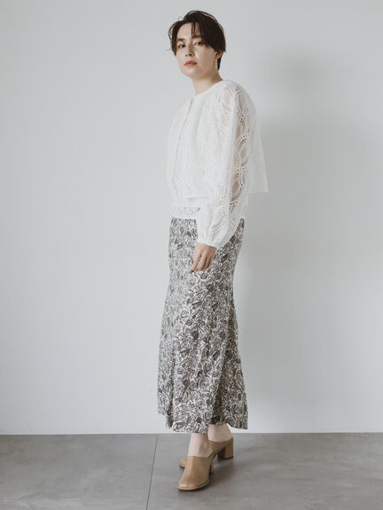 ウェーブケミカルレースノーカラーブルゾン（セットアップ可）《2025summer catalog item》（オフホワイト）｜Te chichi CLASSIC（テチチ クラシック）通販