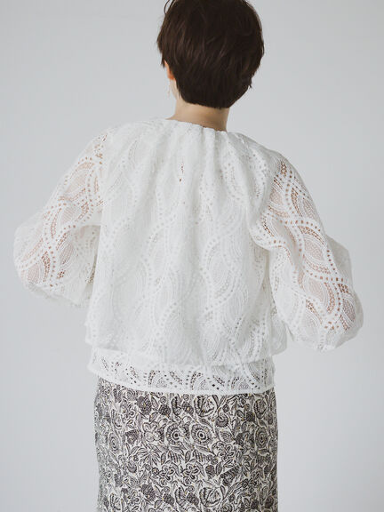 ウェーブケミカルレースノーカラーブルゾン（セットアップ可）《2025summer catalog item》（オフホワイト）｜Te chichi CLASSIC（テチチ クラシック）通販