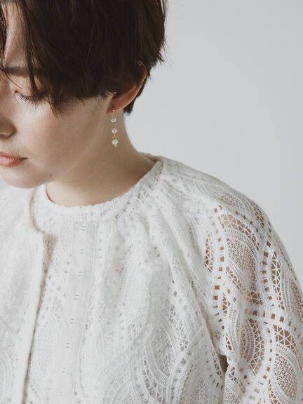 ウェーブケミカルレースノーカラーブルゾン（セットアップ可）《2025summer catalog item》（オフホワイト）｜Te chichi CLASSIC（テチチ クラシック）通販