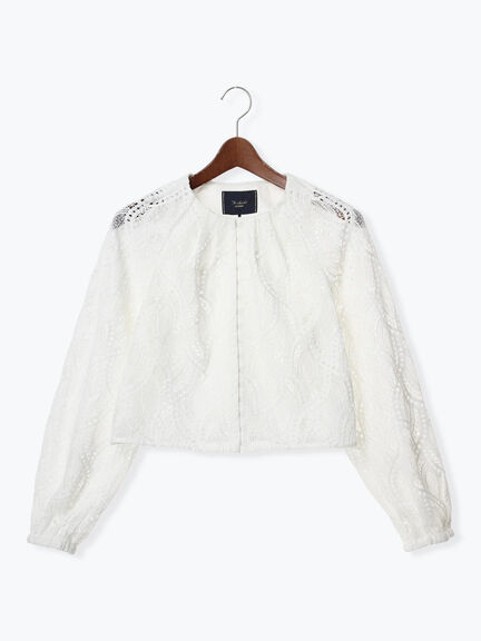 ウェーブケミカルレースノーカラーブルゾン（セットアップ可）《2025summer catalog item》（オフホワイト）｜Te chichi CLASSIC（テチチ クラシック）通販