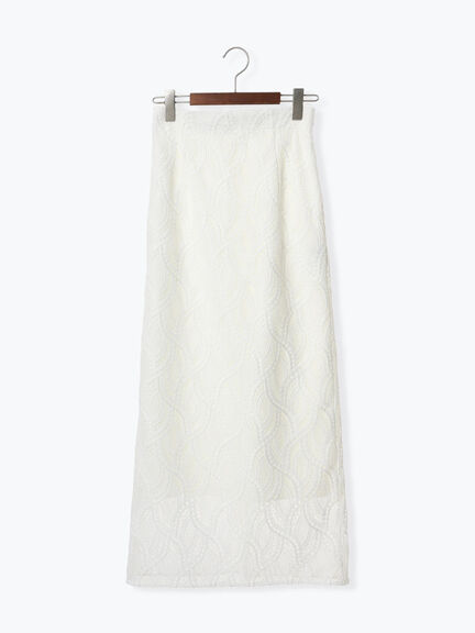 ウェーブケミカルレースナロースカート（セットアップ可）《2025summer catalog item》（オフホワイト）｜Te chichi CLASSIC（テチチ クラシック）通販