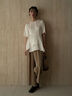 【JAPAN FABRIC】リンクルアセテートサテンペプラムブラウス《2025summer catalog item》（オフホワイト）｜Te chichi CLASSIC（テチチ クラシック）通販