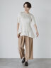 【JAPAN FABRIC】リンクルアセテートサテンペプラムブラウス《2025summer catalog item》（オフホワイト）｜Te chichi CLASSIC（テチチ クラシック）通販