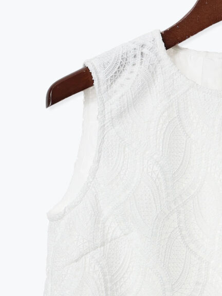 ウェーブケミカルレースノースリブラウス（セットアップ可）《2025summer catalog item》（オフホワイト）｜Te chichi CLASSIC（テチチ クラシック）通販