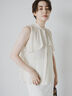【JAPAN FABRIC】箔ドットジャガードラッフルヨークブラウス《2025summer catalog item》（ベージュ）｜Te chichi CLASSIC（テチチ クラシック）通販