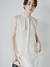 【JAPAN FABRIC】箔ドットジャガードラッフルヨークブラウス《2025summer catalog item》（ベージュ）｜Te chichi CLASSIC（テチチ クラシック）通販