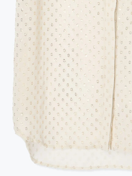 【JAPAN FABRIC】箔ドットジャガードラッフルヨークブラウス《2025summer catalog item》（ベージュ）｜Te chichi CLASSIC（テチチ クラシック）通販