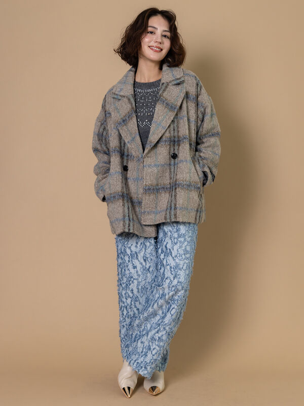 セール】 デニムライクカットジャガードワイドパンツ《2025winter