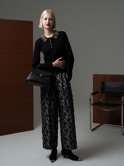 ビジューカラーニット《2025winter catalog item》（グレー/ブラック）｜Te chichi CLASSIC（テチチ クラシック）通販