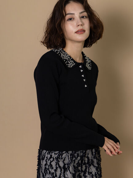 ビジューカラーニット《2025winter catalog item》（グレー/ブラック）｜Te chichi CLASSIC（テチチ クラシック）通販