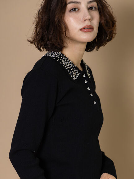 ビジューカラーニット《2025winter catalog item》（グレー/ブラック）｜Te chichi CLASSIC（テチチ クラシック）通販