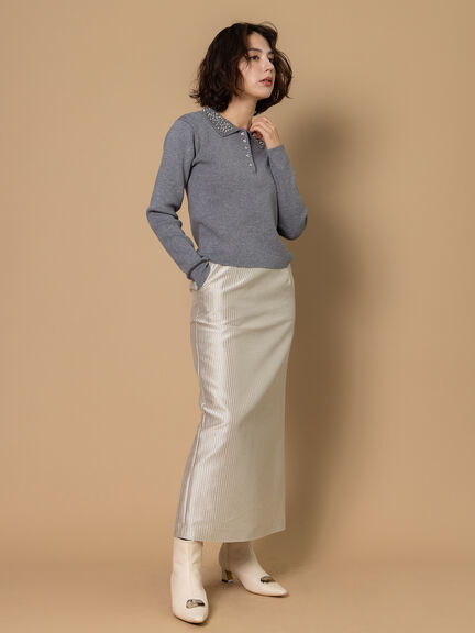 ビジューカラーニット《2025winter catalog item》（グレー/ブラック）｜Te chichi CLASSIC（テチチ クラシック）通販