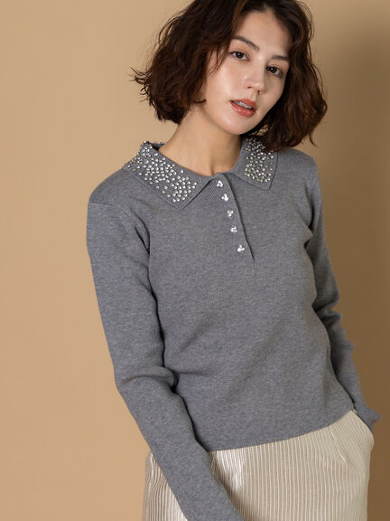 ビジューカラーニット《2025winter catalog item》（グレー/ブラック）｜Te chichi CLASSIC（テチチ クラシック）通販
