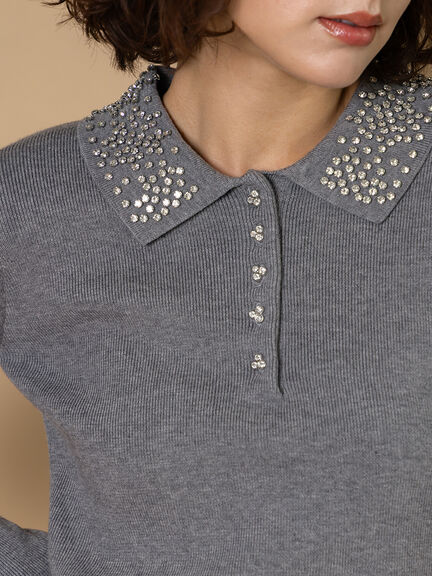 ビジューカラーニット《2025winter catalog item》（グレー/ブラック）｜Te chichi CLASSIC（テチチ クラシック）通販