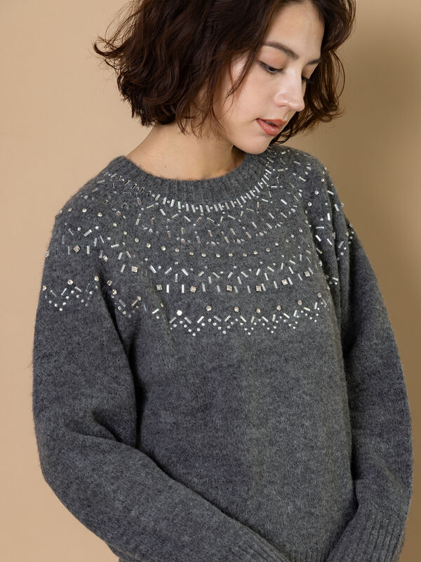 セール】 ビジューフェアアイルニット《2025winter catalog item