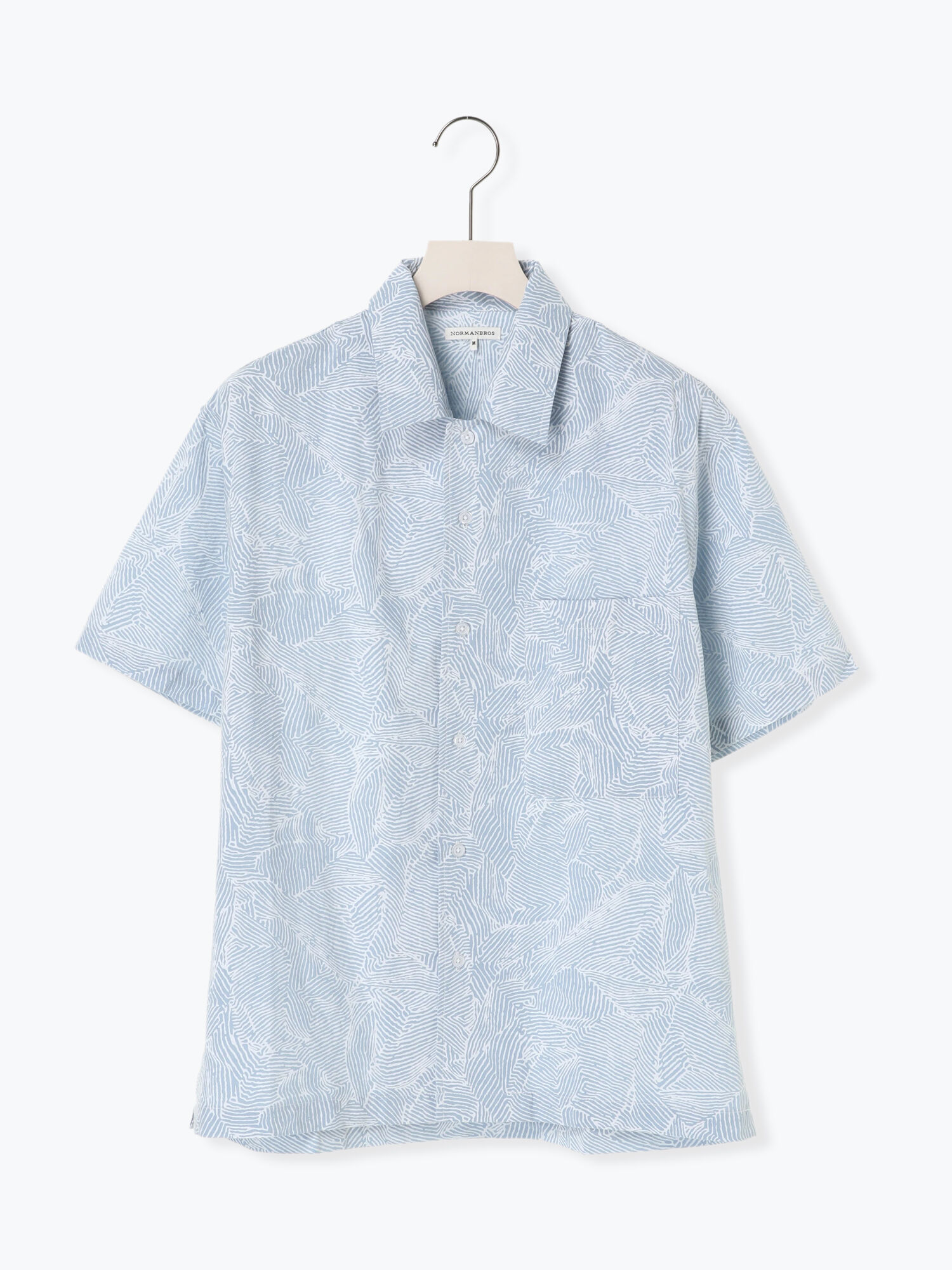 セール】 ○Leaf Pattern Shirt（グレー/ブラック/サックスブルー 