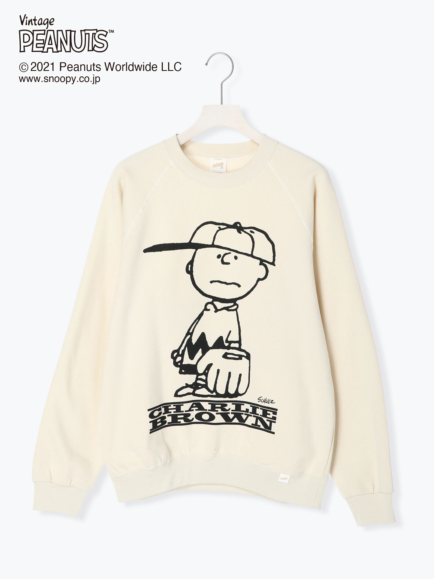 セール Peanuts チャーリー ブラウンラグランスウェット オフホワイト チャコールグレー マスタード トップス Melan Cleuge Men メランクルージュ メン 公式通販