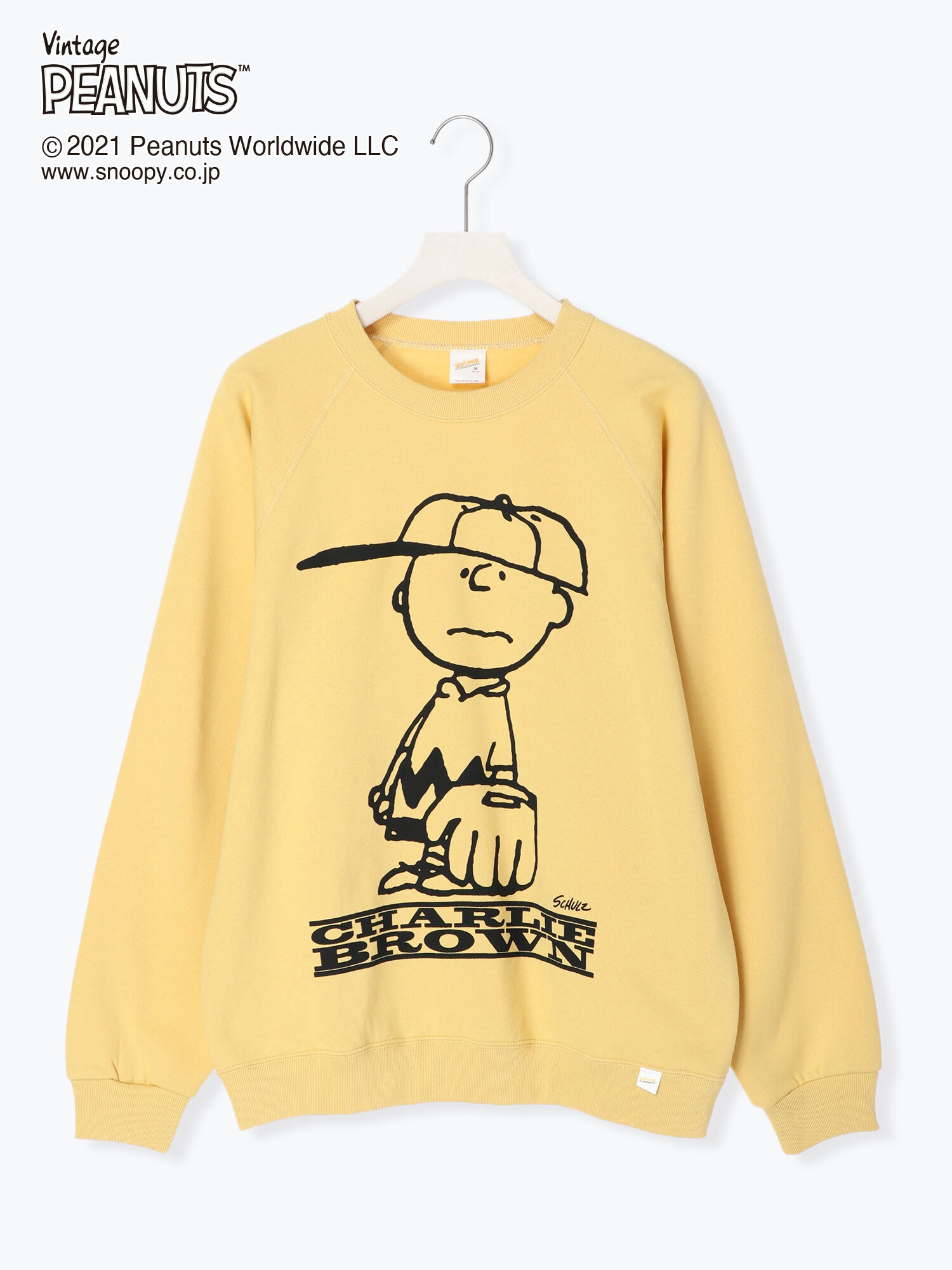 セール Peanuts チャーリー ブラウンラグランスウェット オフホワイト チャコールグレー マスタード トップス Melan Cleuge Men メランクルージュ メン 公式通販
