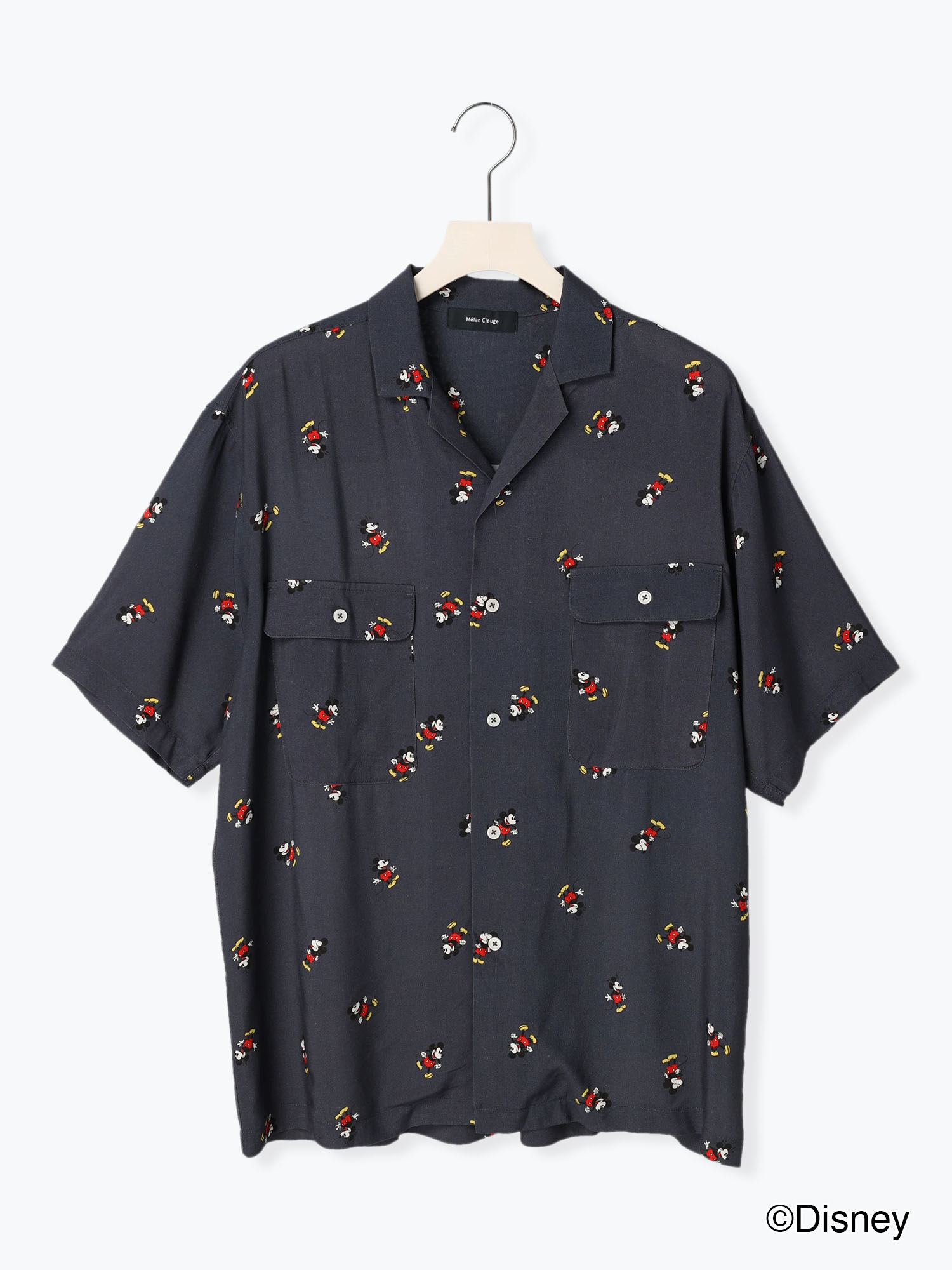 セール Disney ミッキー アロハシャツ チャコールグレー ミント トップス シャツ ブラウス Melan Cleuge Men メランクルージュ メン 公式通販
