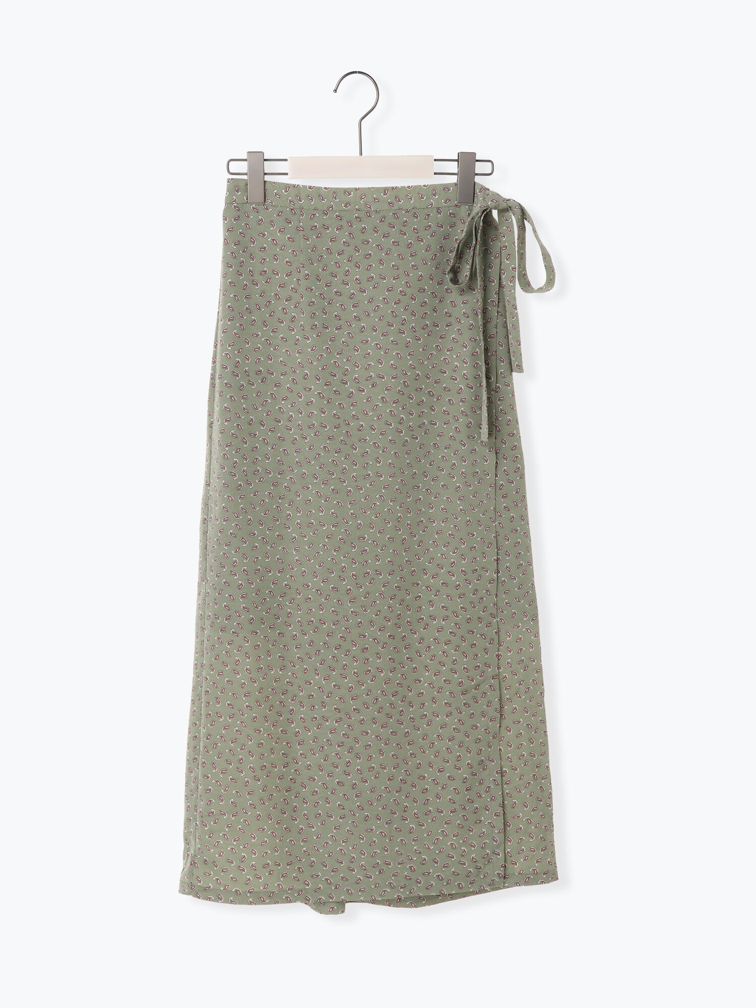 セール ペイズリー柄ラップ風スカート オフホワイト ブラック ブラウン グリーン ボトムス Melan Cleuge Women メランクルージュ ウィメン 公式通販