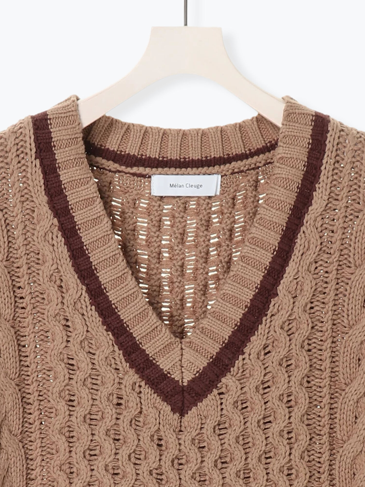 セール チルデンニットベスト オフホワイト モカ ネイビー トップス Melan Cleuge Women メランクルージュ ウィメン 公式通販