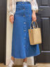 バックレースアップベイカースカート（ブルー）｜Melan Cleuge women（メランクルージュ　ウィメン）通販