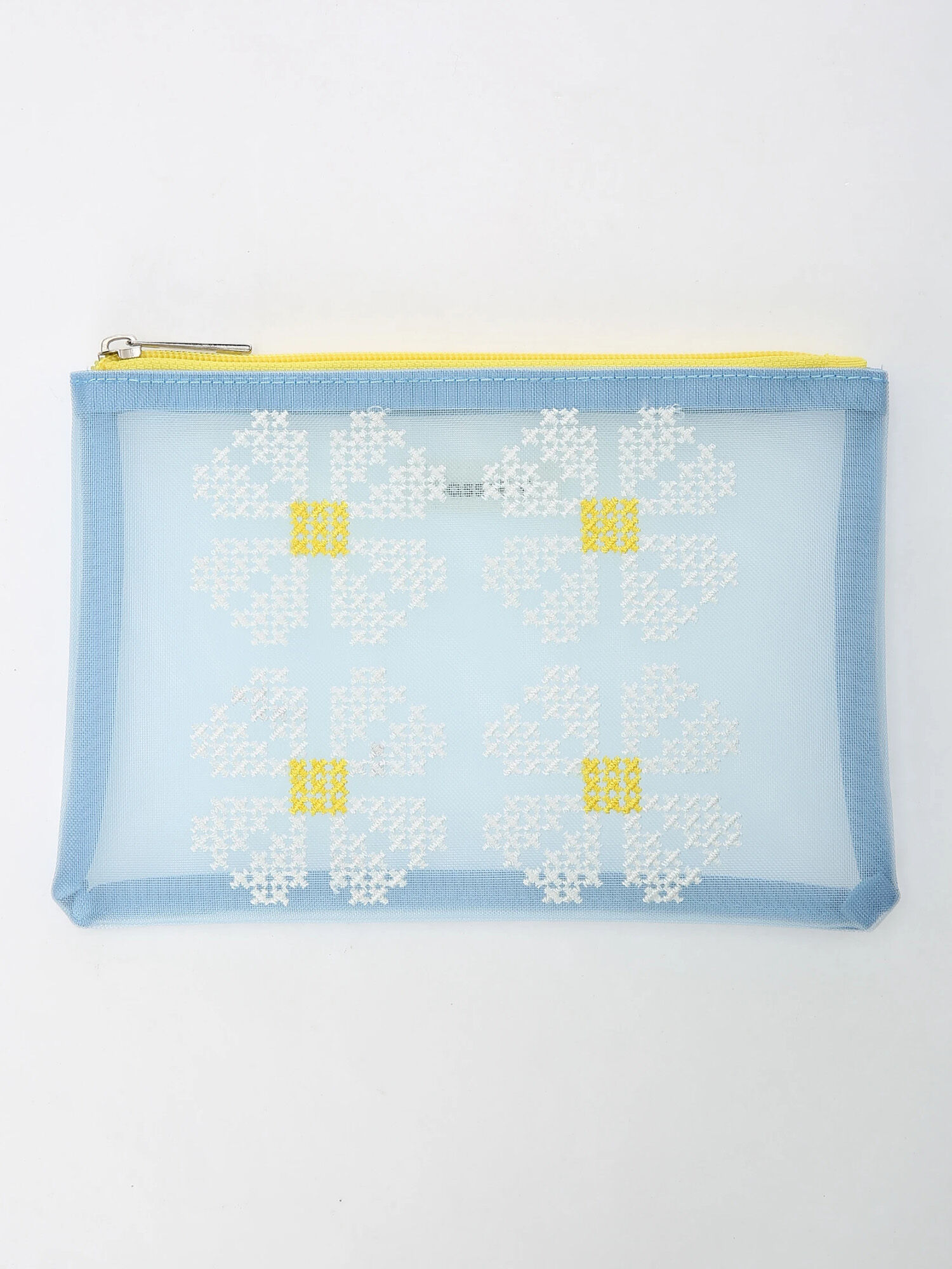 セール クロスステッチ風ポーチ ブラック ブラウン サックスブルー バッグ バッグ ポーチ Melan Cleuge Women メランクルージュ ウィメン 公式通販