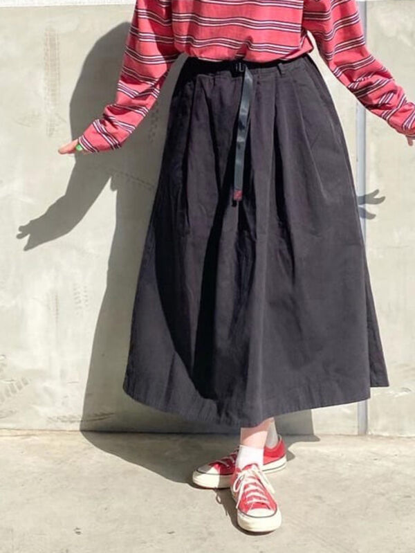 Gramicci テールカットスカート ブラック ベージュ オリーブ ボトムス Melan Cleuge Women メランクルージュ ウィメン 公式通販