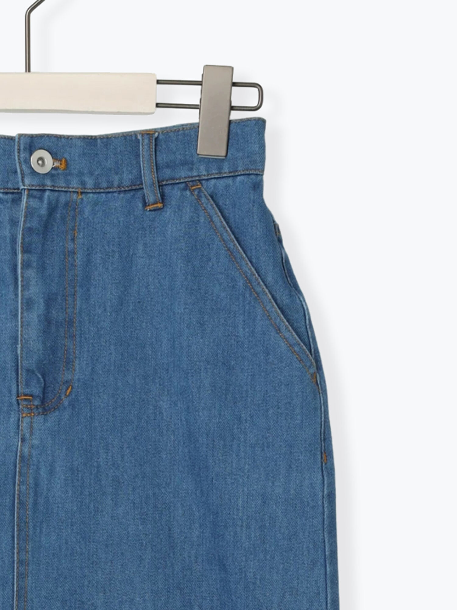 期間限定 デニムストレートスカート グリーン ブルー パープル キナリ ボトムス スカート Melan Cleuge Women メランクルージュ ウィメン 公式通販