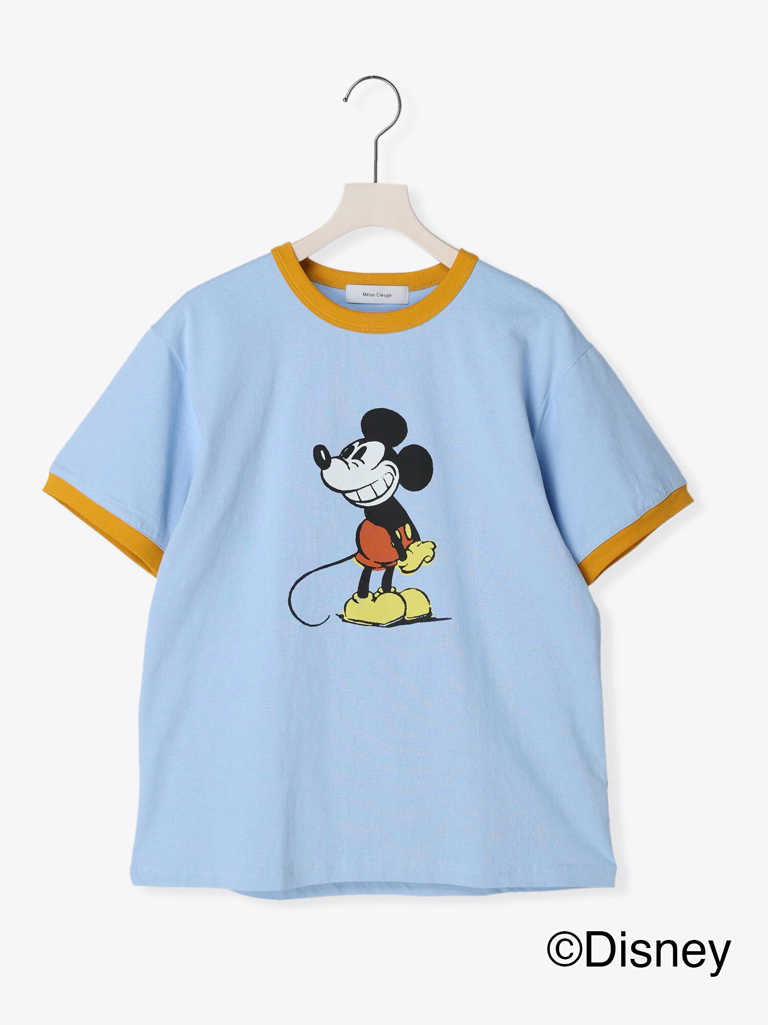 Disney ミッキー リンガーtシャツ オフホワイト サックスブルー トップス Tシャツ Melan Cleuge Women メランクルージュ ウィメン 公式通販